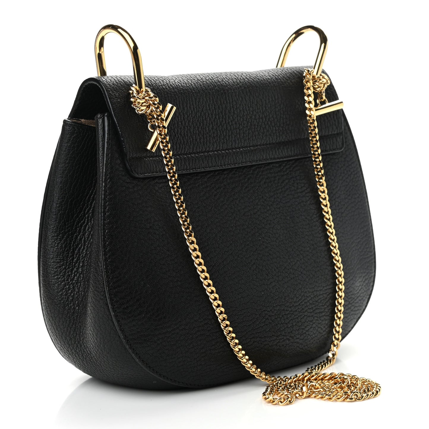 Grained Lambskin Drew Shoulder Bag Black