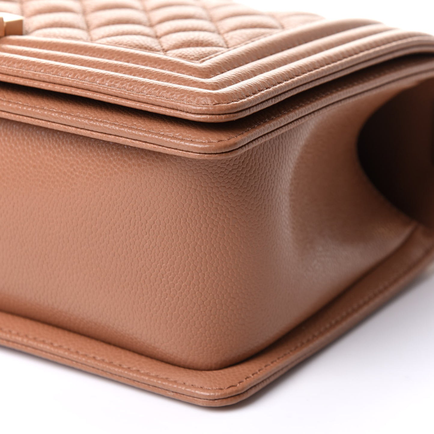 Caviar Quilted Medium Boy Flap Brown