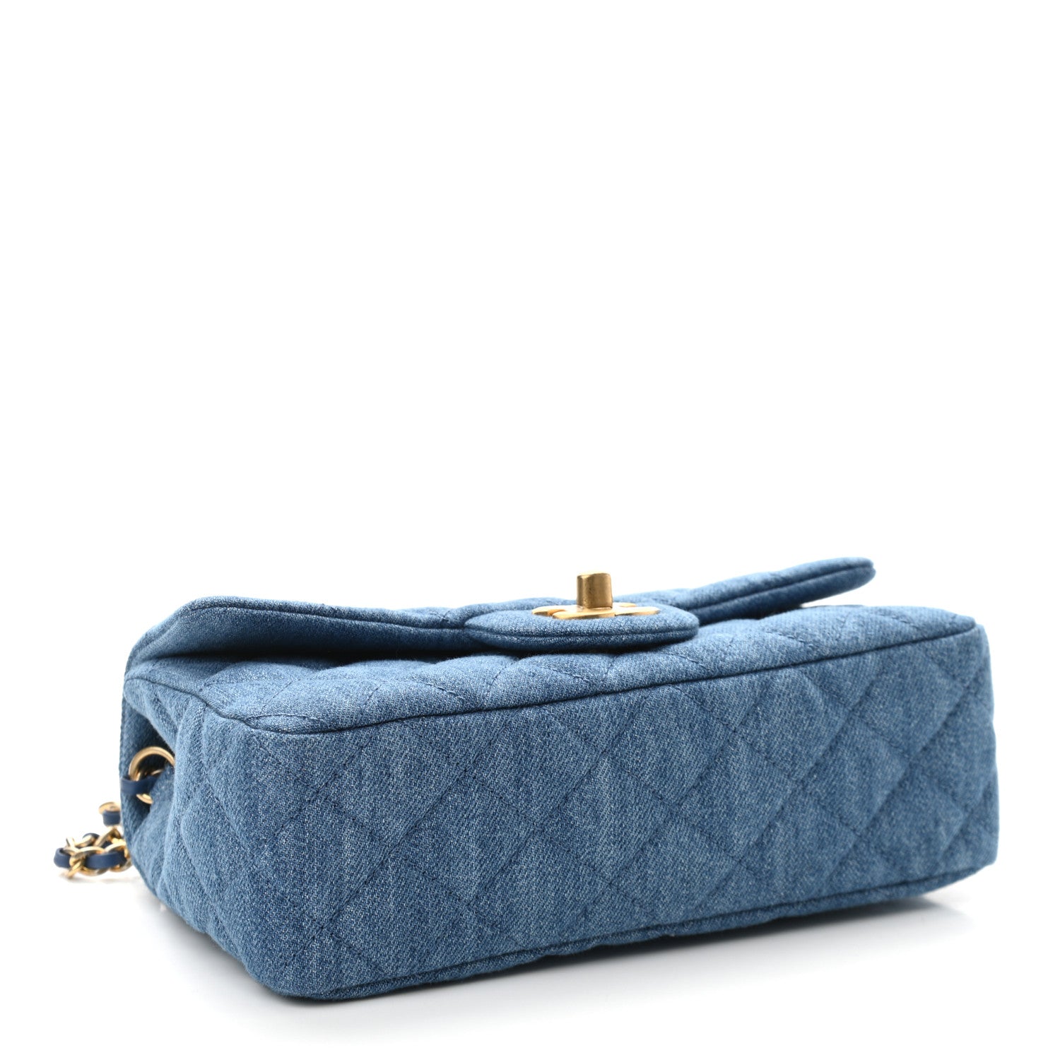 Chanel Denim Quilted Mini Pearl Crush Rectangular Flap Blue 4 of 11