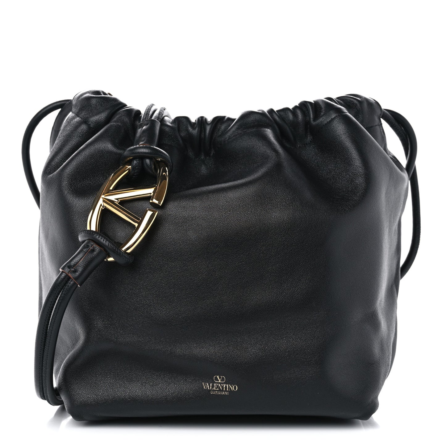 Nappa Vlogo Pouf Pouch Black