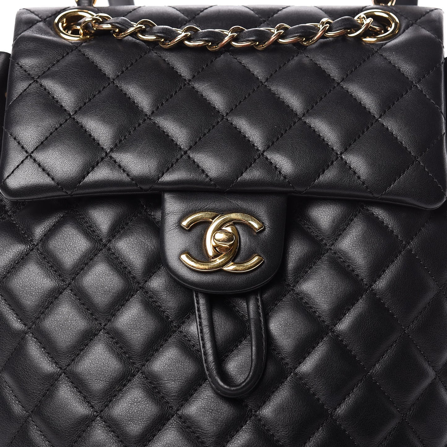 Lambskin Quilted Small Urban Spirit Backpack Black