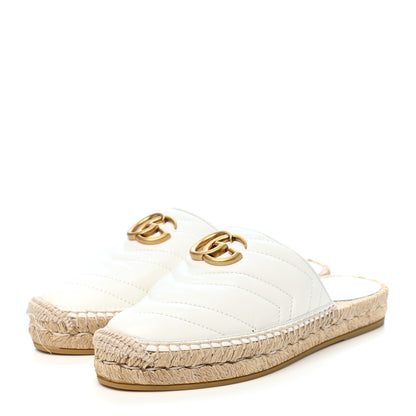 Gucci Nappa Matelasse GG Marmont Espadrille Slippers 36.5 Great White 3 of 9