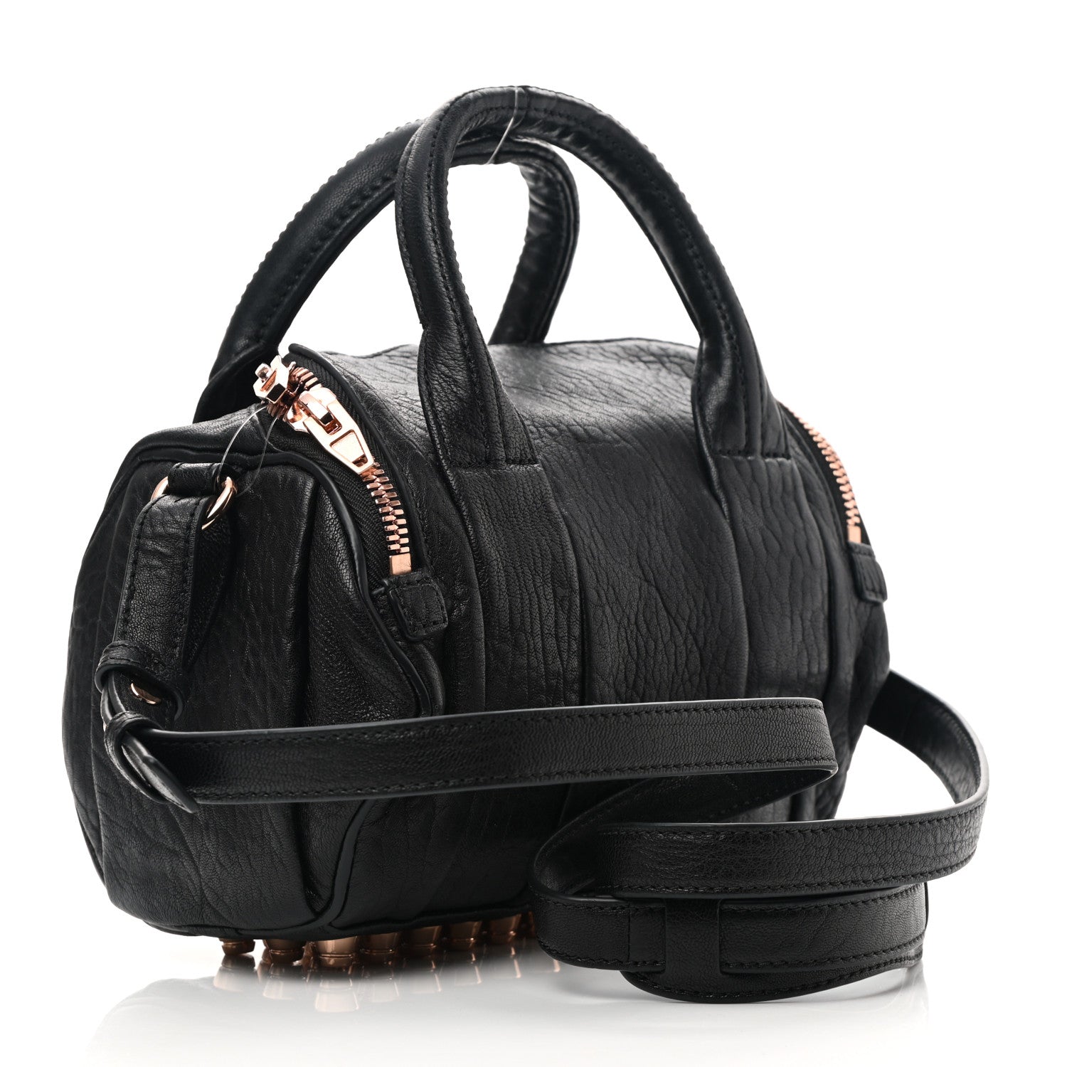 Alexander Wang Pebbled Lambskin Mini Rockie Black Rose Gold Hardware 2 of 8