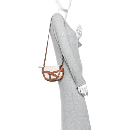 Loewe Calfskin Canvas Anagram Mini Gate Dual Bag Ecru Tan 2 of 10