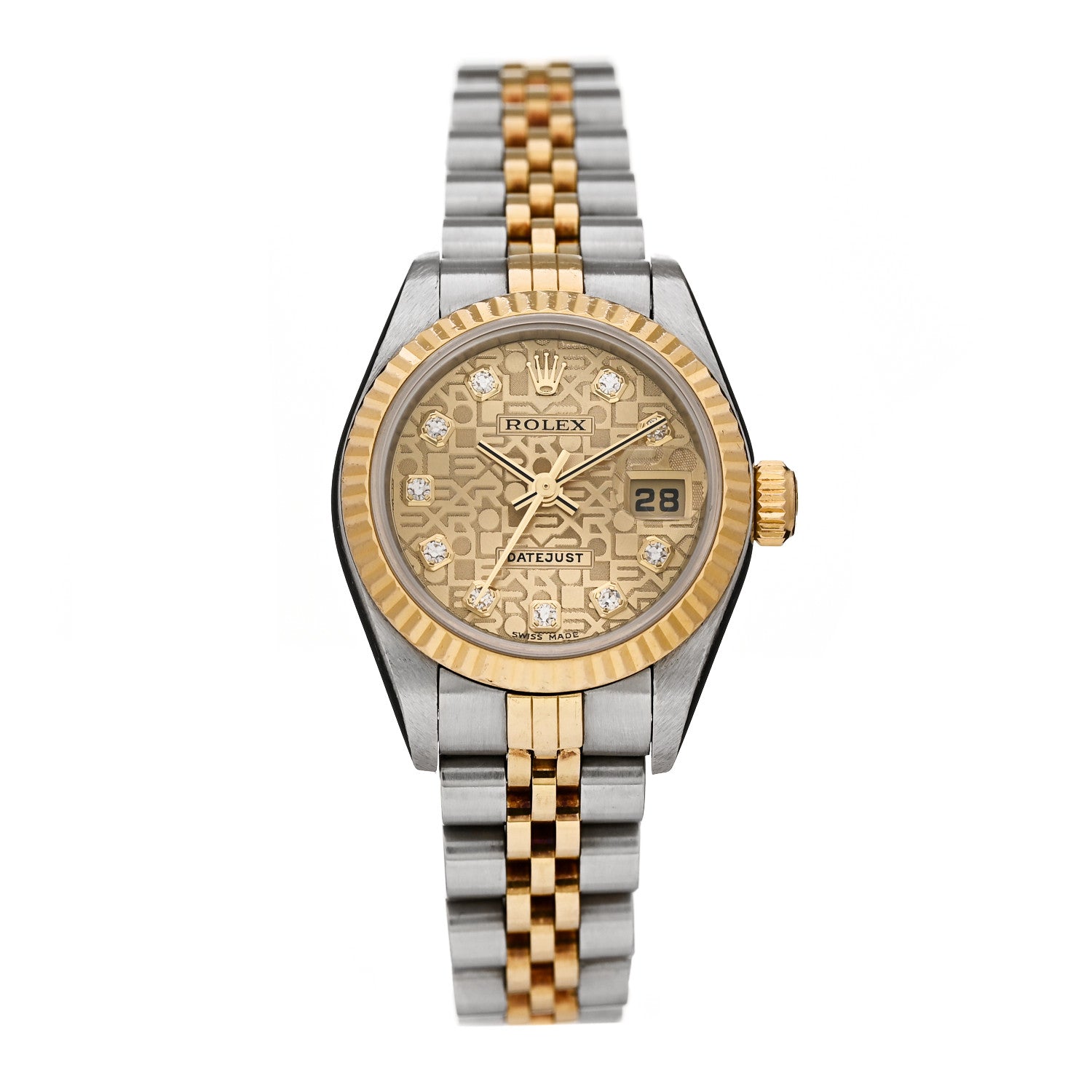 Rolex Stainless Steel 18K Yellow Gold Diamond 26mm Oyster Perpetual Datejust Watch Champagne Jubilee 79173 1 of 5