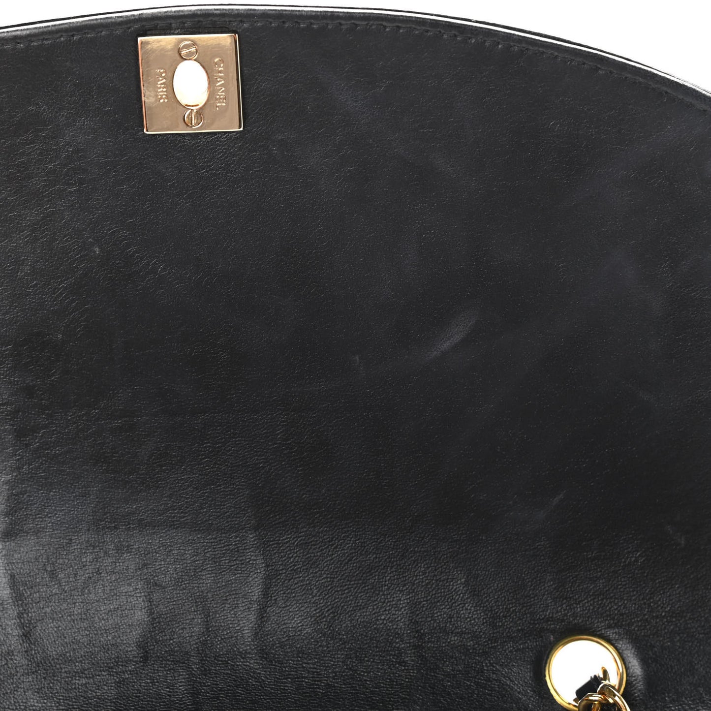 Patent Quilted Medium Single Flap Bag Black
