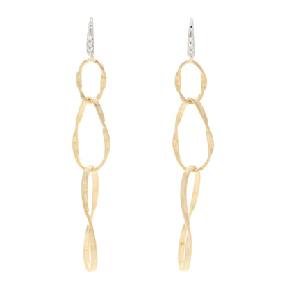 Marco Bicego 18K Yellow White Gold Diamond Marrakech Onde Triple Drop Earrings 1 of 5