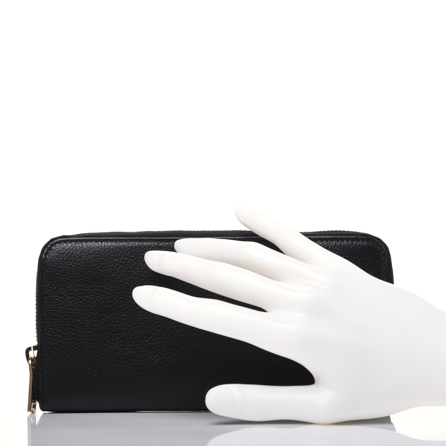 Saint Laurent Grained Calfskin Zip Around Wallet Black 3 of 32