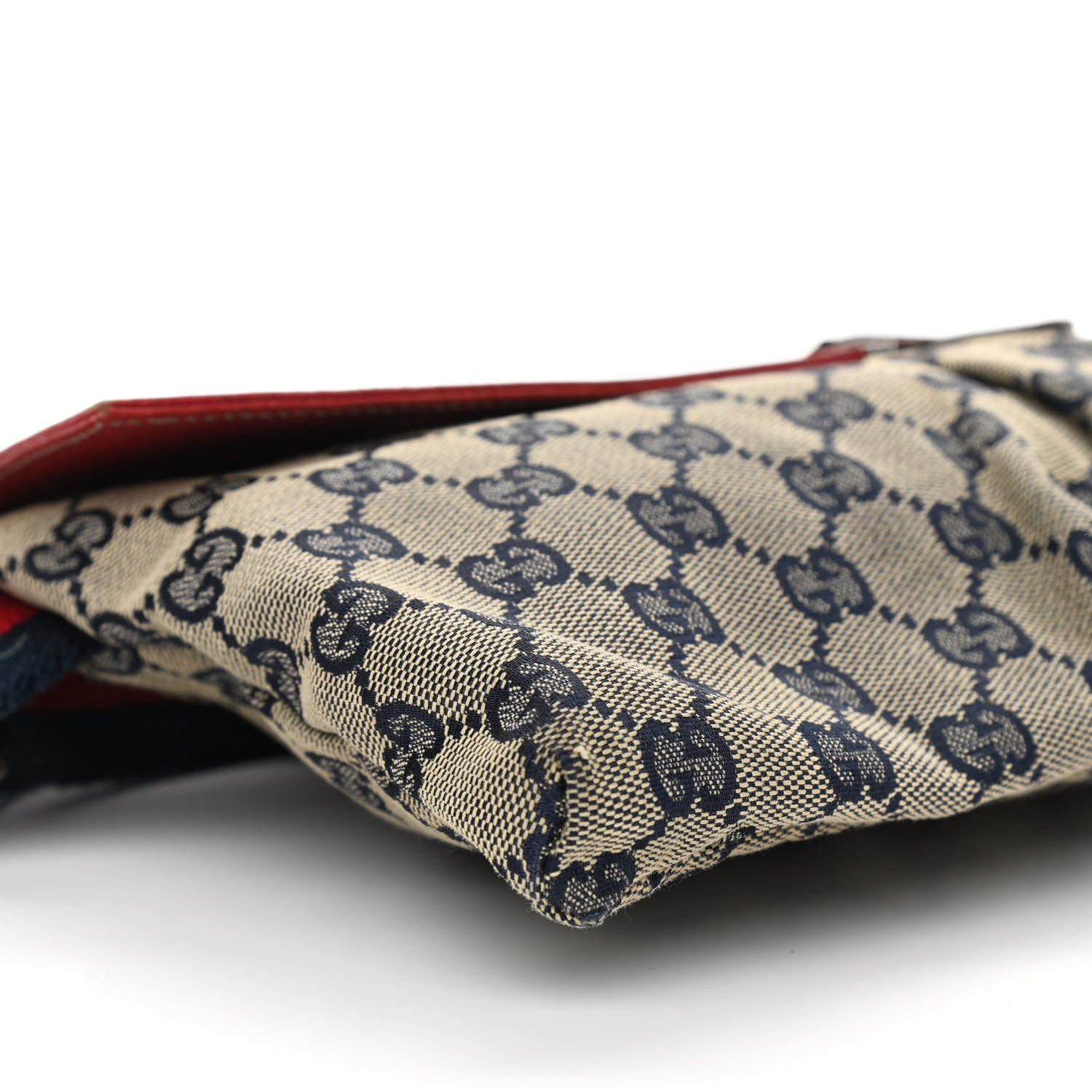 Gucci GG Monogram Web Double Pocket Belt Bag Navy Red 8 of 10
