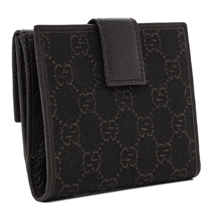 Gucci Calfskin Denim Monogram French Flap Wallet Brown 2 of 11