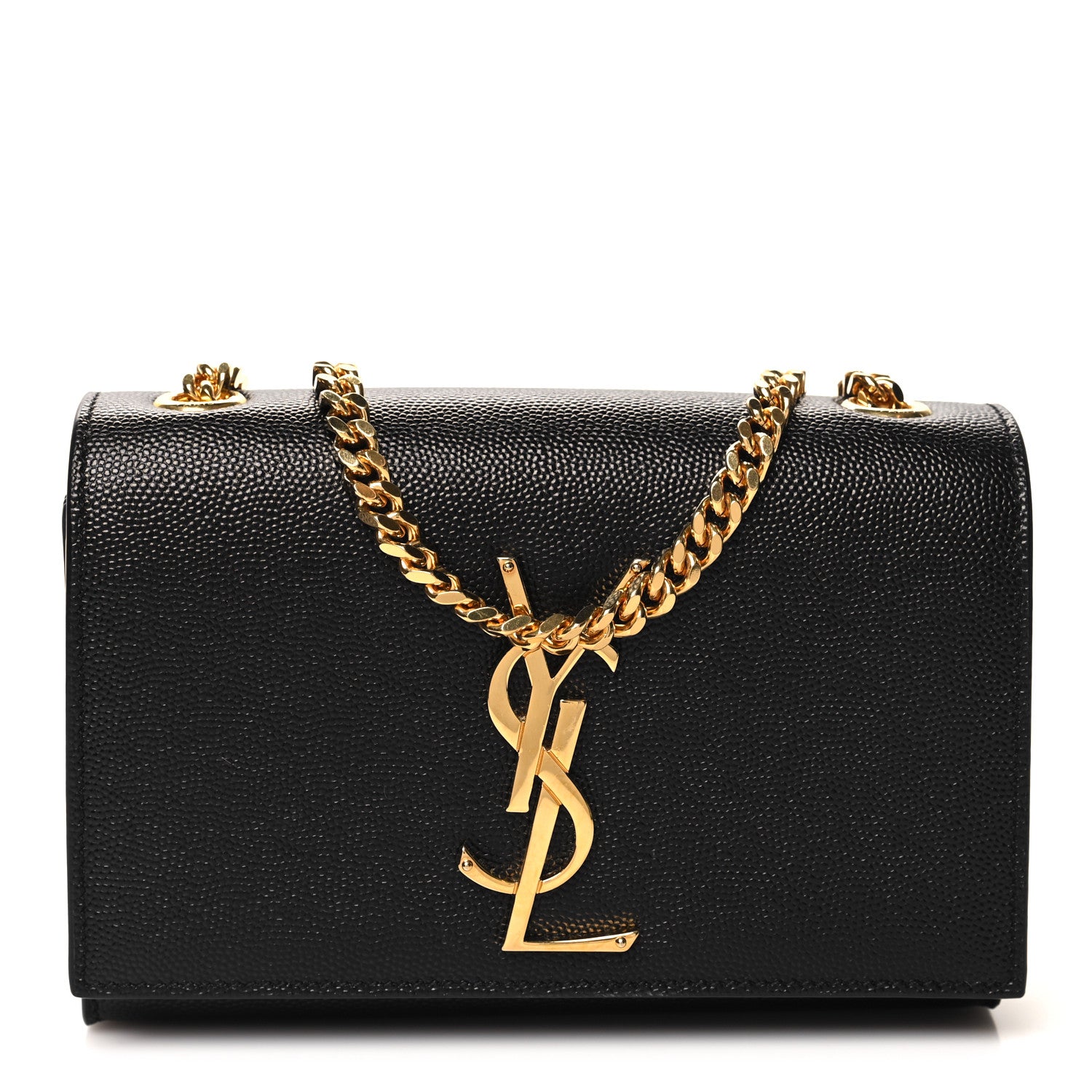 Saint Laurent Grain De Poudre Small Monogram Kate Satchel Black 1 of 9