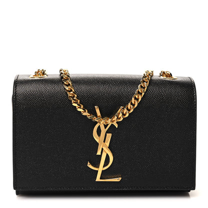 Saint Laurent Grain De Poudre Small Monogram Kate Satchel Black 1 of 9