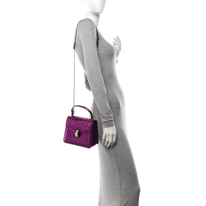 Bulgari Metallic Calfskin Serpenti Forever Top Handle Amethyst 2 of 9