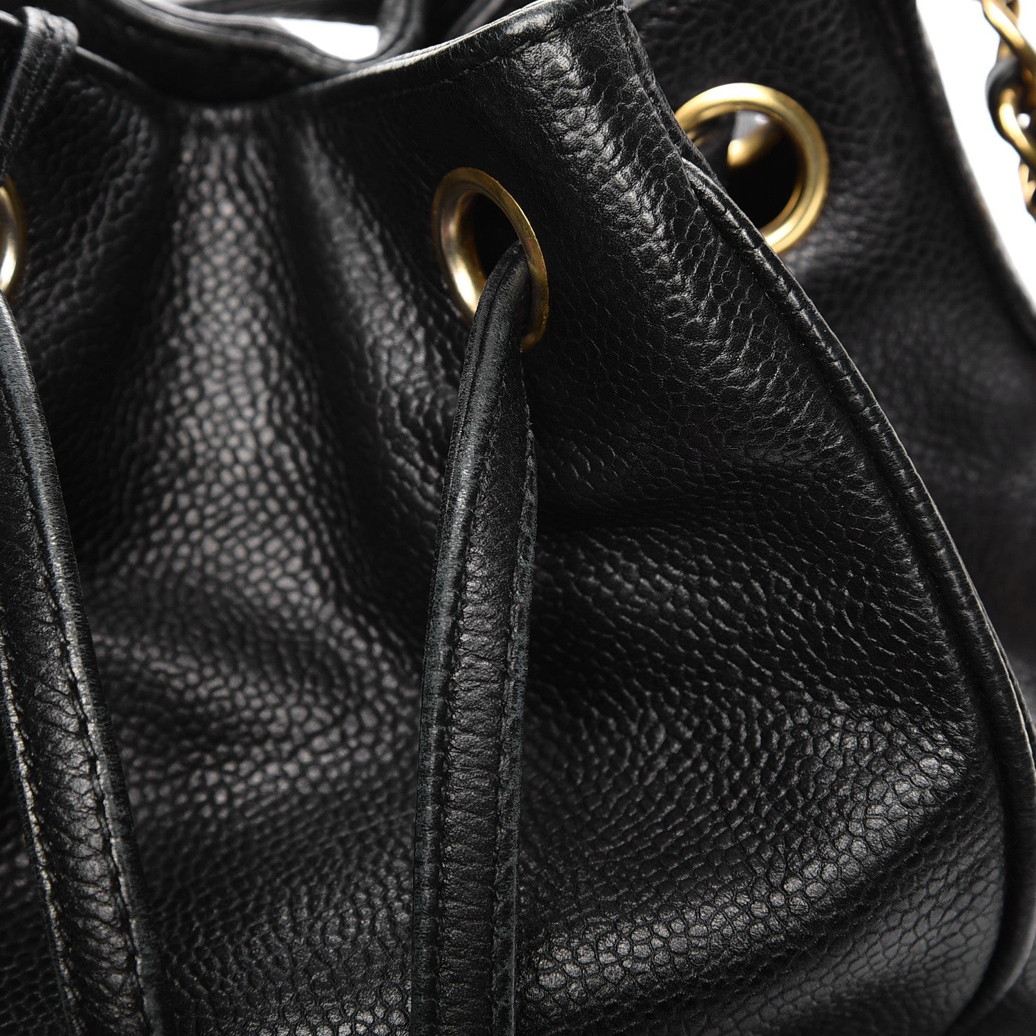 Chanel Caviar CC Drawstring Shoulder Bag Black 9 of 13