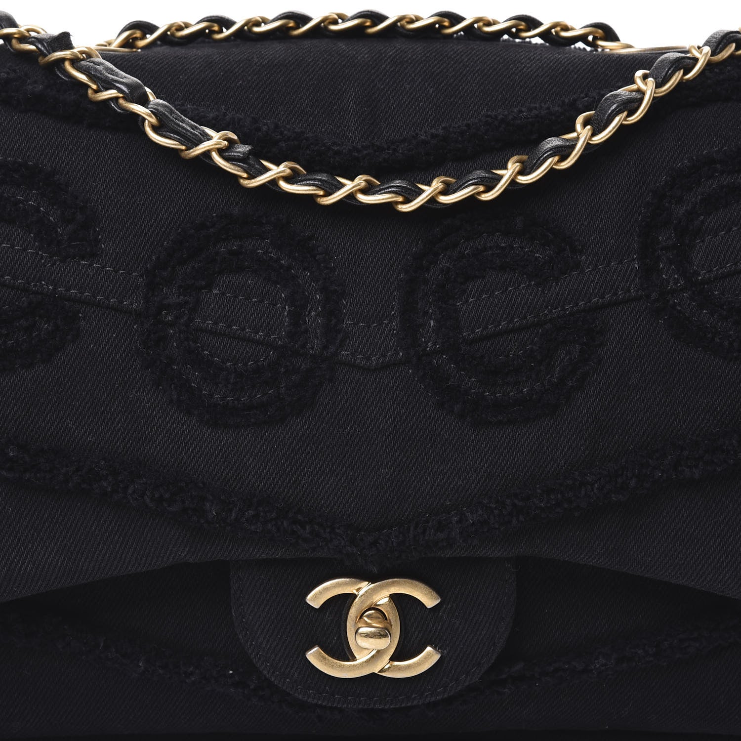 Chanel Denim Coco Jumbo Single Flap Black 9 of 10