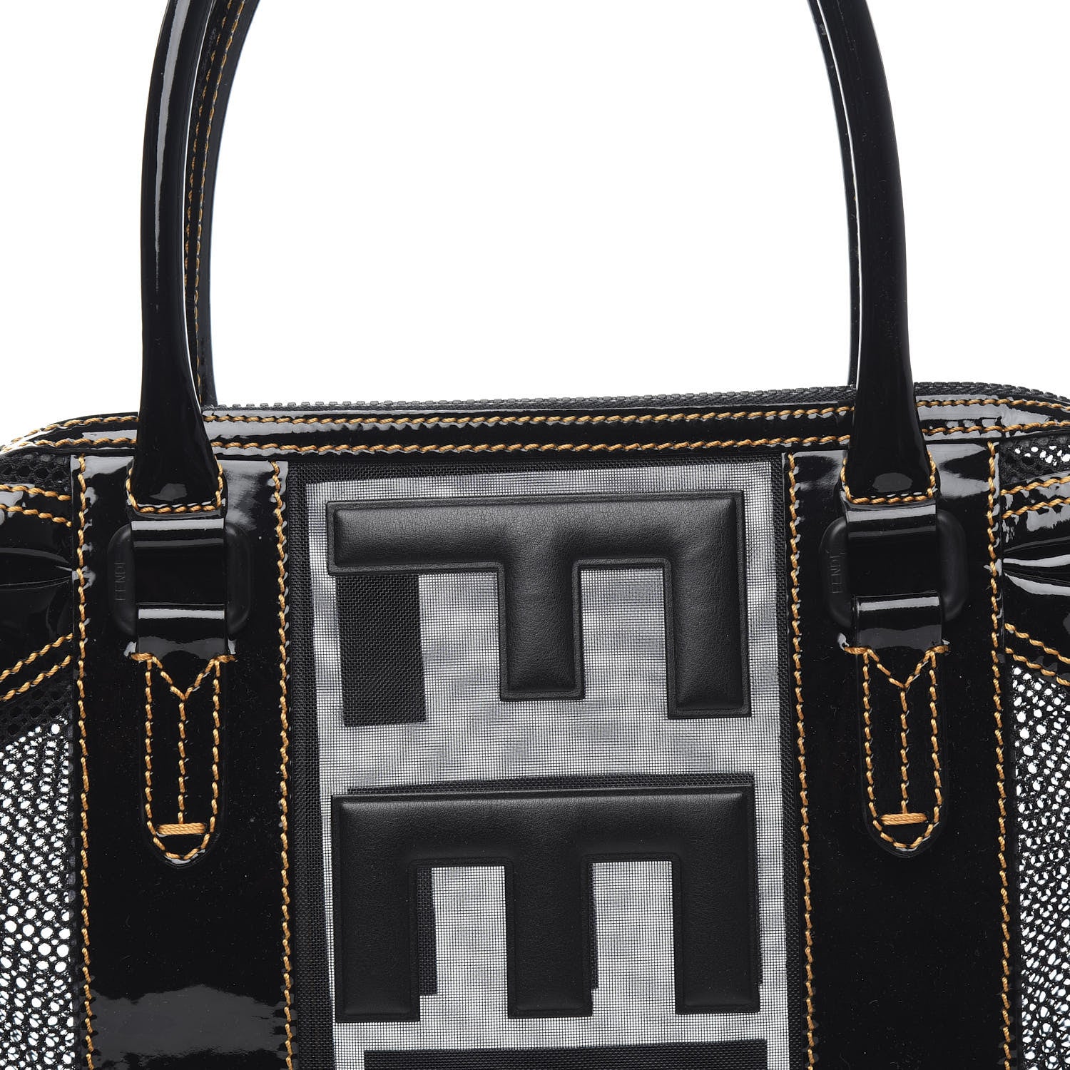 Fendi Patent Mesh Large B Mix Tote Black 10 of 10