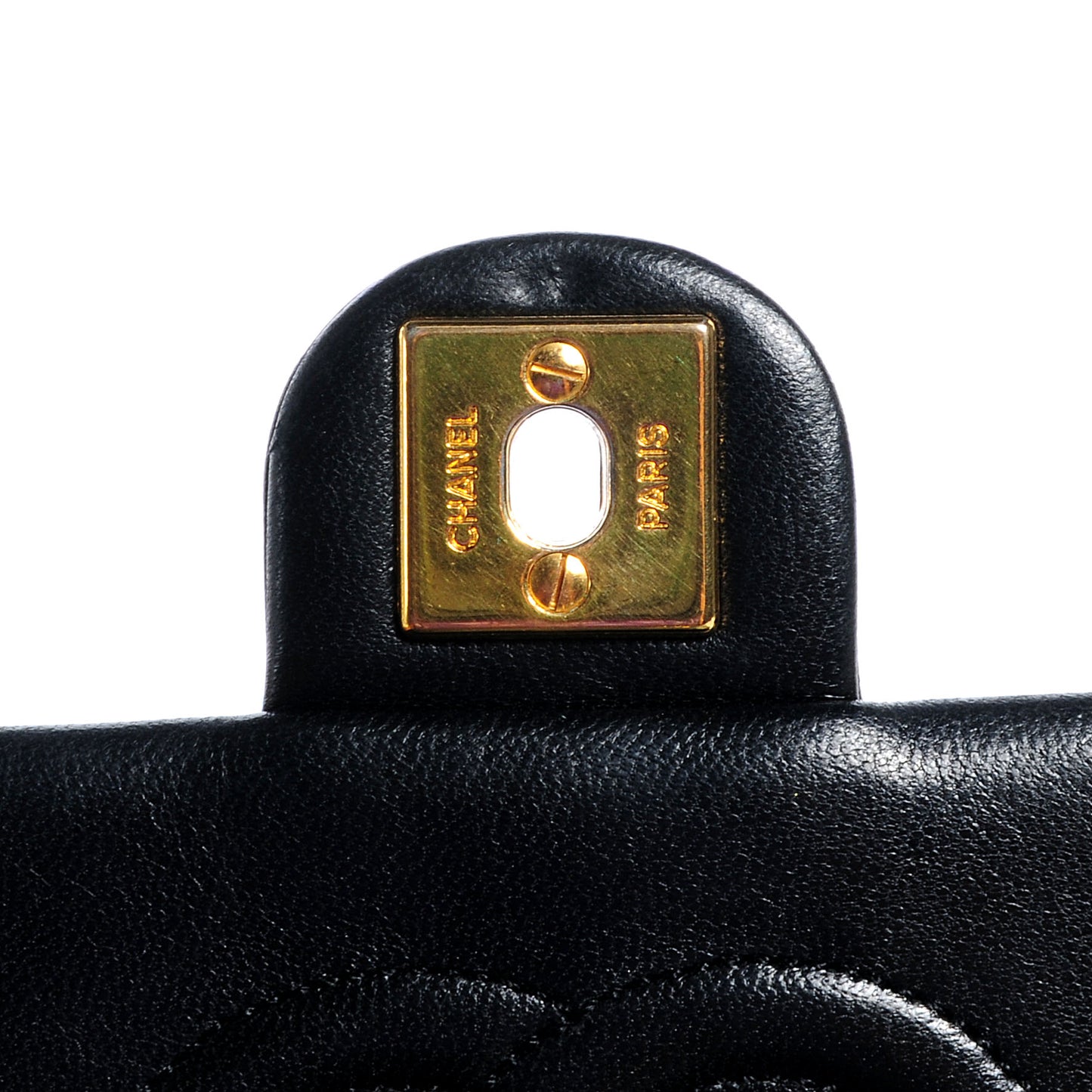 Lambskin Quilted Mini Square Flap Black