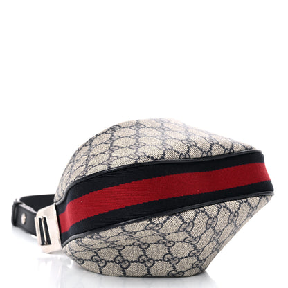 Gucci GG Supreme Monogram Textured Calfskin Web Small Attache Shoulder Bag Beige Blue 5 of 12