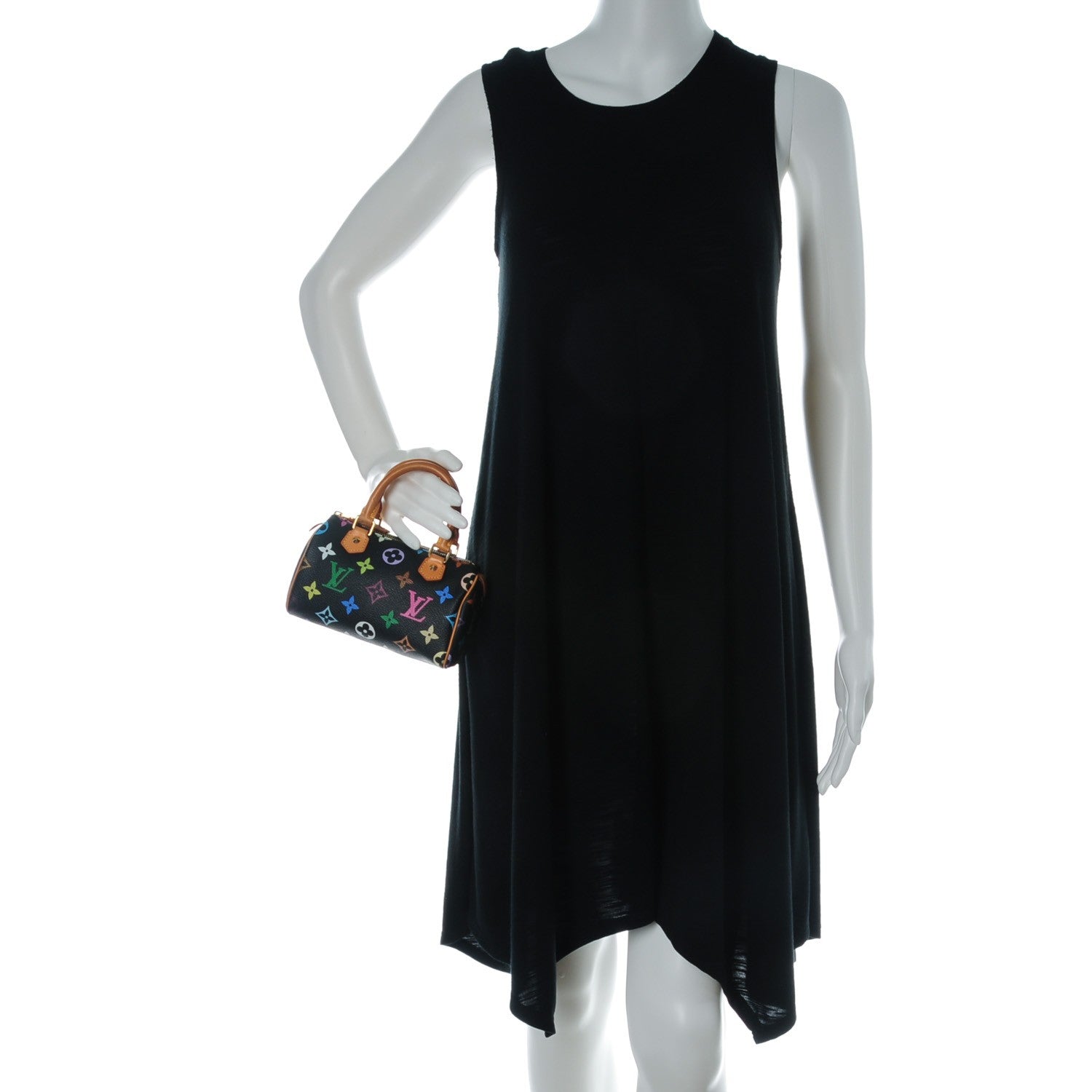 Louis Vuitton Monogram Multicolor Mini Sac HL Speedy Black 2 of 8