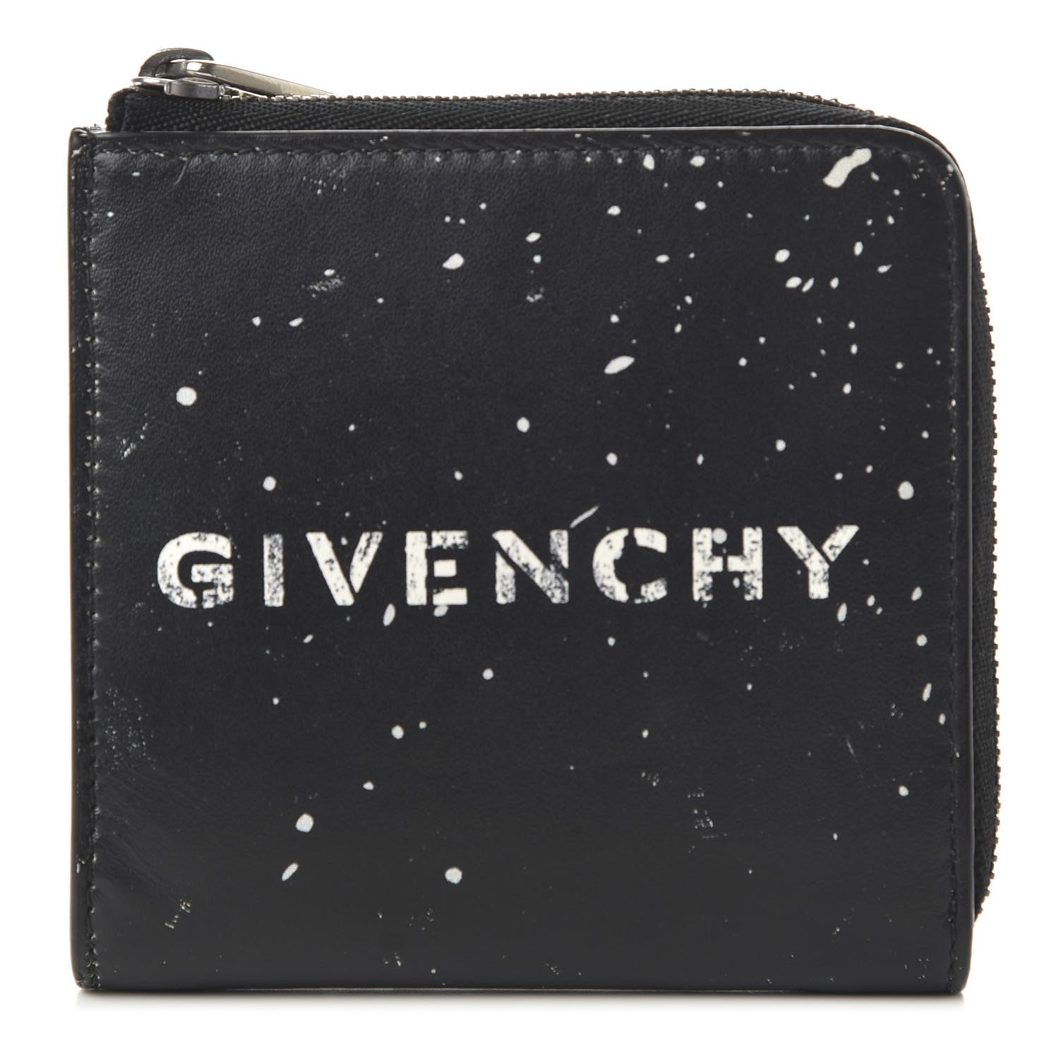 Givenchy Calfskin Gravity Logo Print Zip Wallet Black 1 of 10