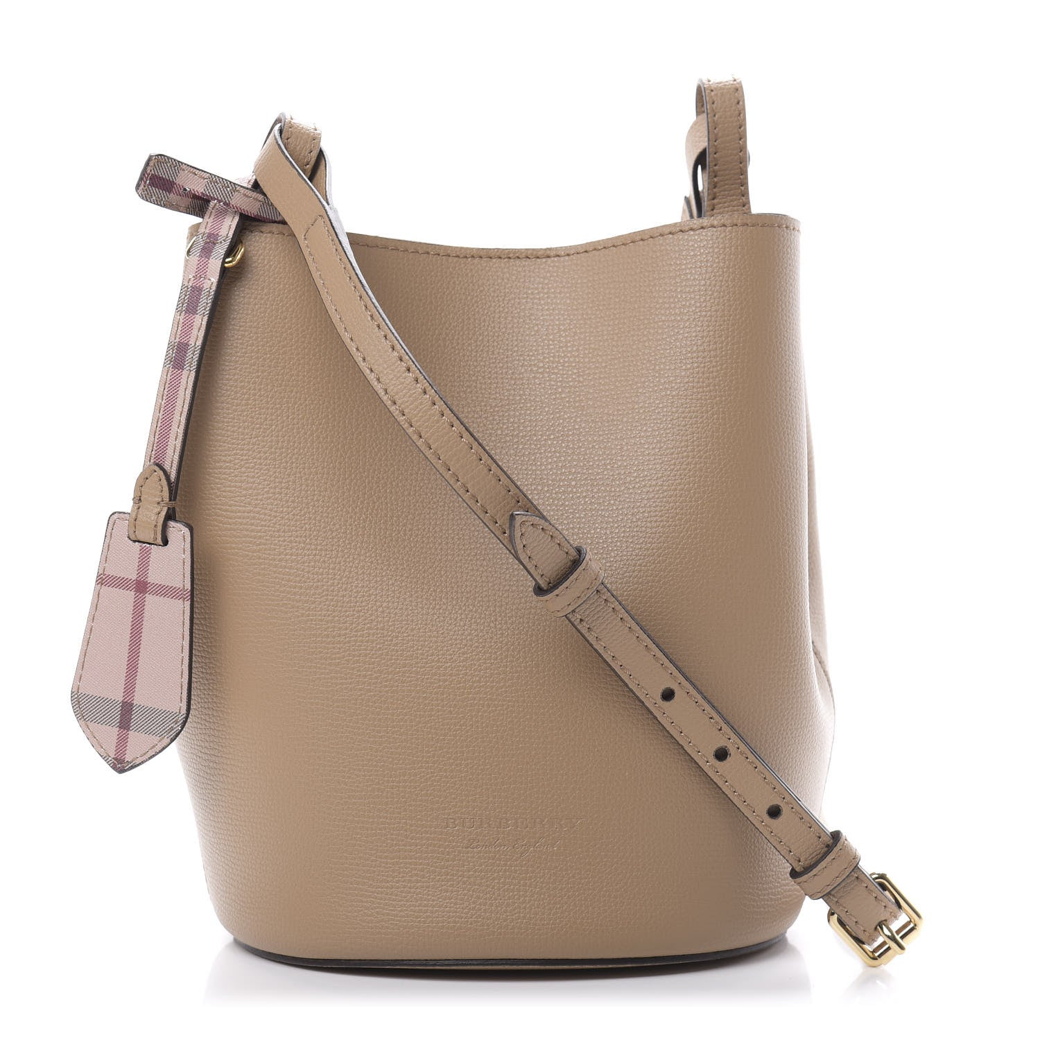 Burberry Haymarket Check Colours Small Lorne Bucket Crossbody Beige 1 of 11