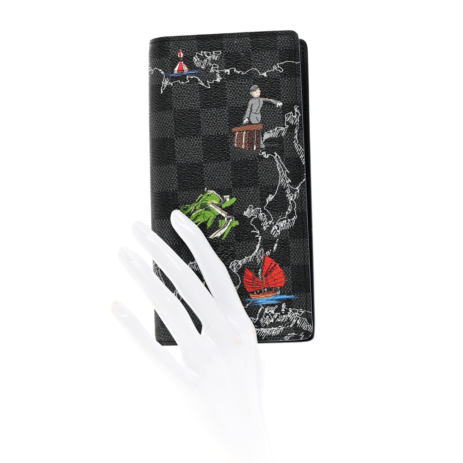 Louis Vuitton Damier Graphite Map of Asia Brazza Wallet 2 of 6