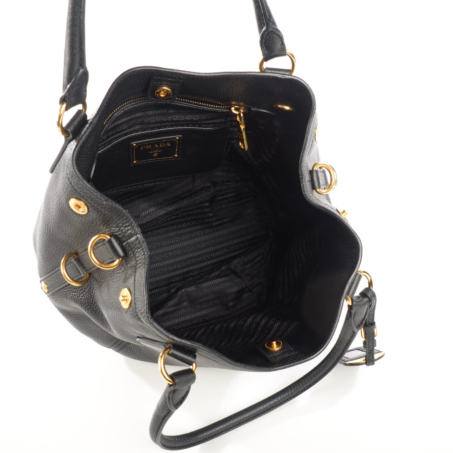 Prada Vitello Daino Satchel Nero Black 8 of 10