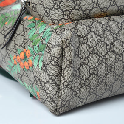 Gucci GG Supreme Monogram Tian Web Single Buckle Backpack Beige Multicolor New Acero 10 of 11