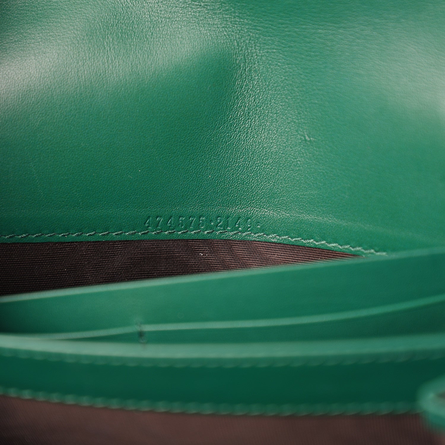 Gucci Calfskin Matelasse GG Marmont Chain Wallet Emerald Green 6 of 10