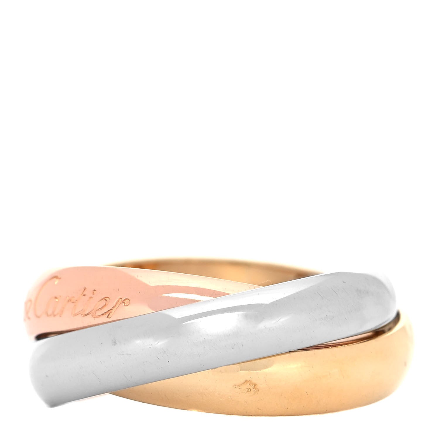 Cartier 18K Pink Yellow White Gold Classic Les Must De Cartier Trinity Ring 49 4.75 3 of 5