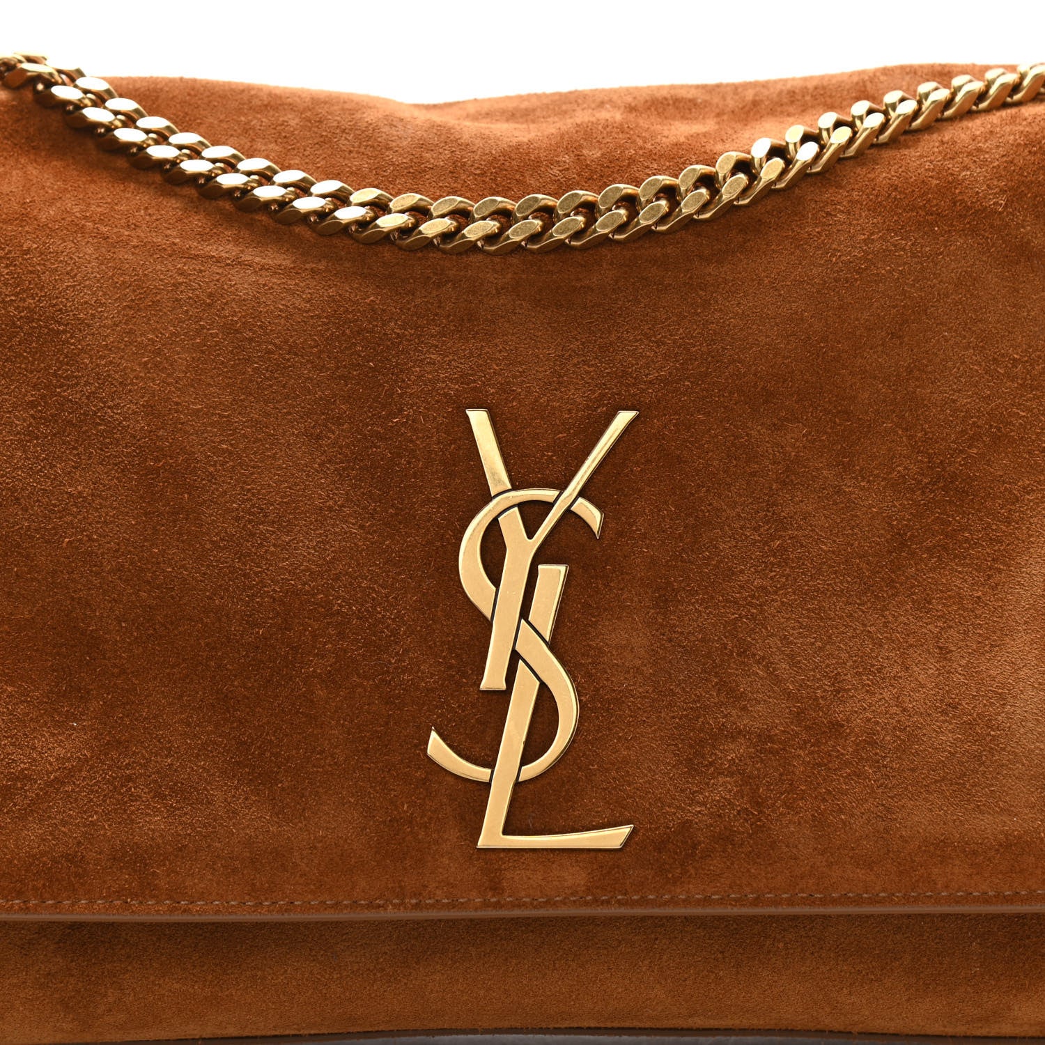 Saint Laurent Smooth Calfskin Suede Medium Reversible Monogram Kate Satchel Light Ochre 18 of 18