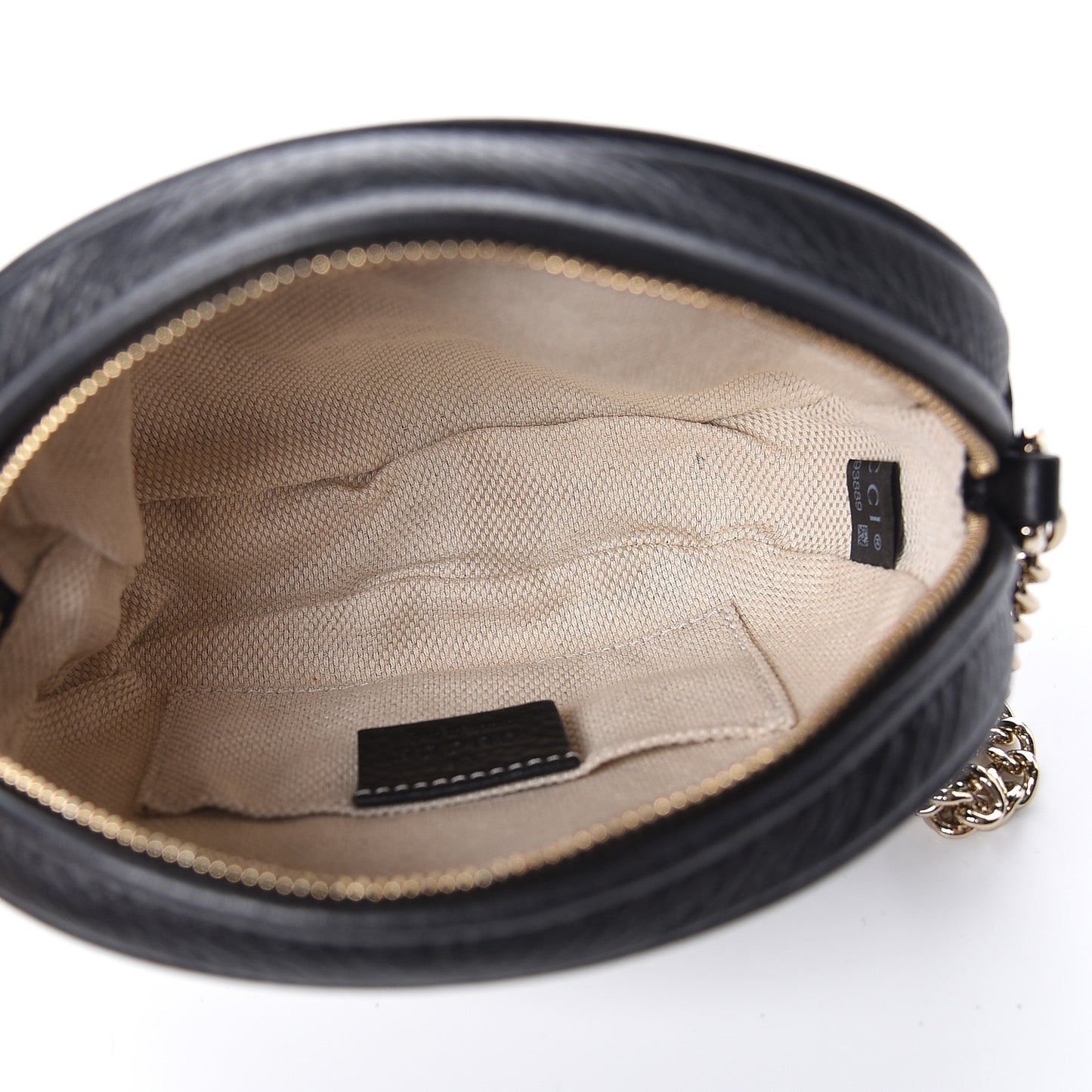 Pebbled Calfskin Mini Soho Chain Bag Black
