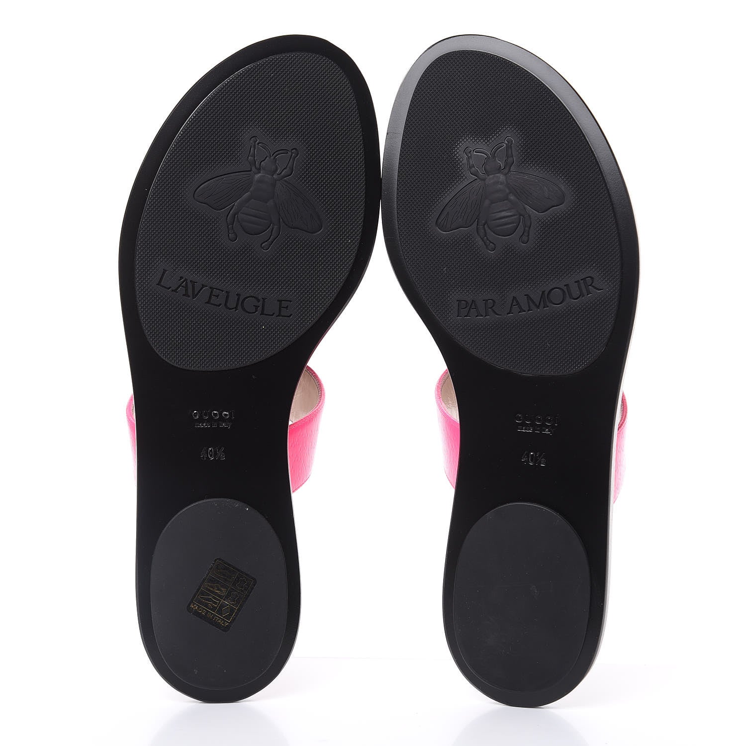 Gucci Calfskin GG Marmont Thong Sandals 40.5 Fuxia Fluo 5 of 9