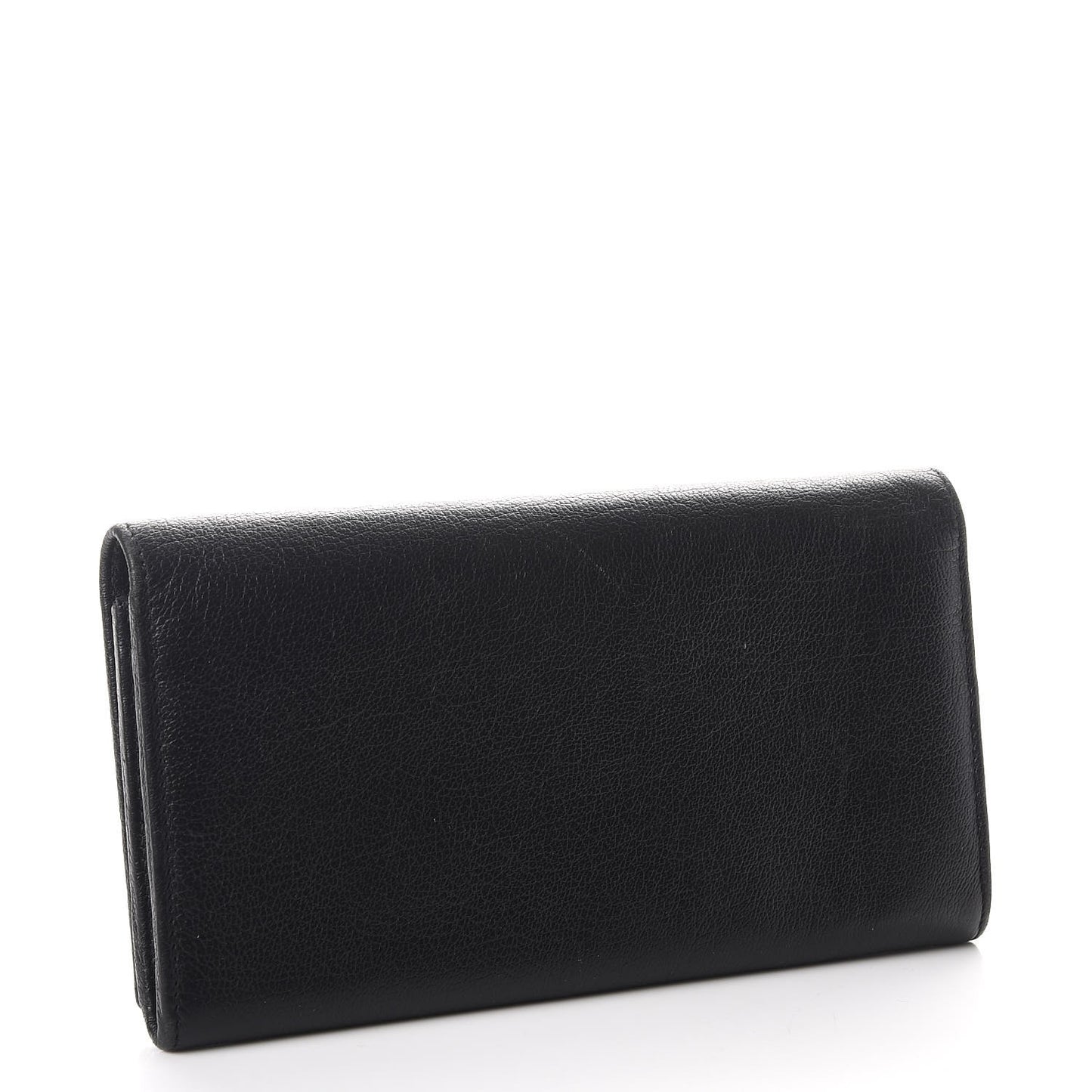 Goatskin Monogram Classic Flap Wallet Black