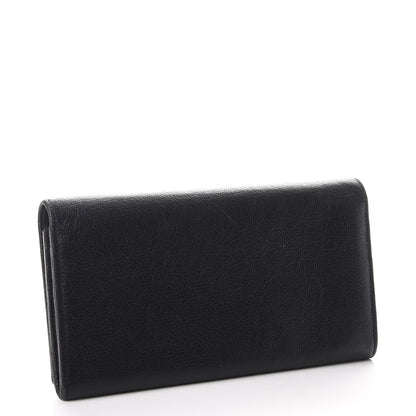 Saint Laurent Goatskin Monogram Classic Flap Wallet Black 3 of 8