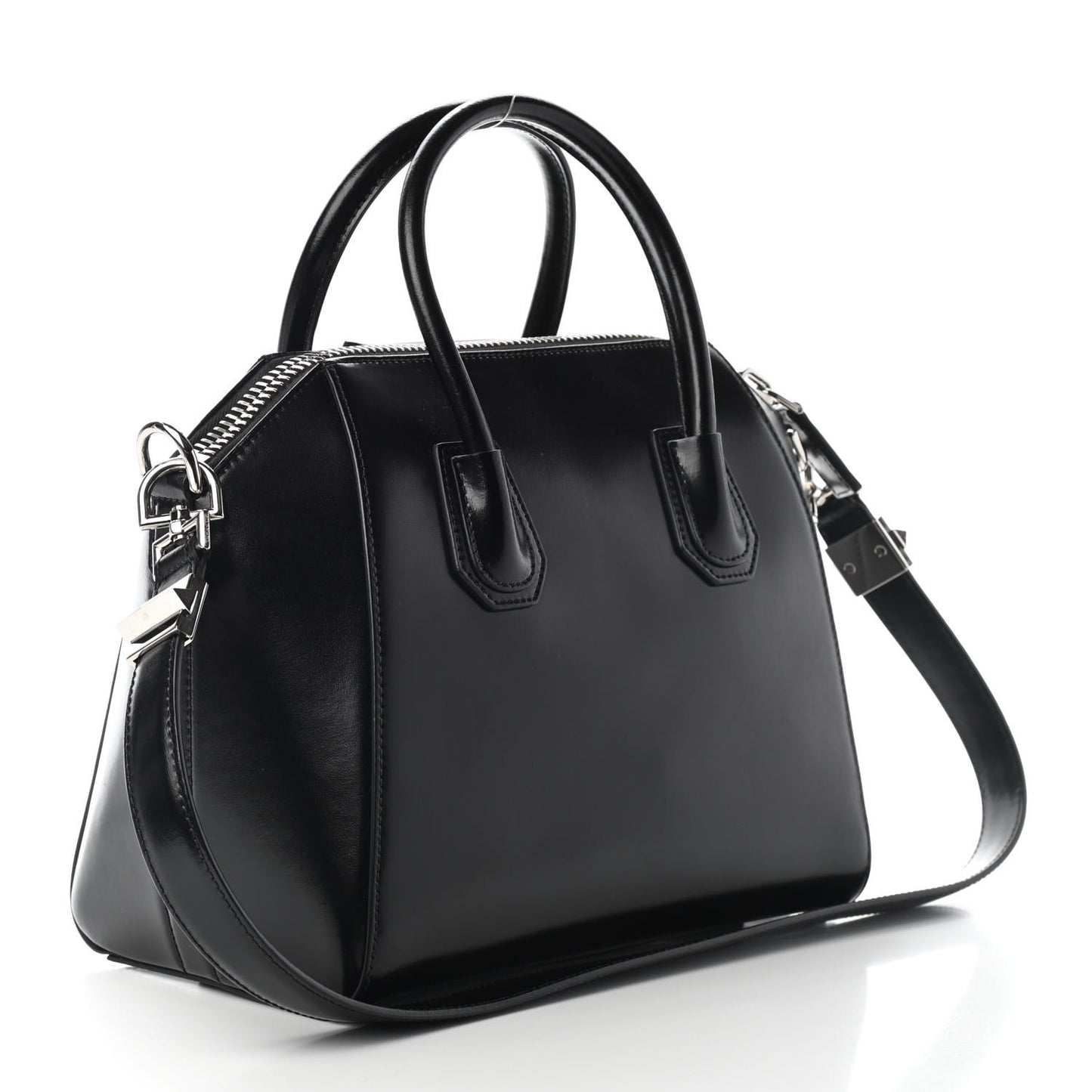 Shiny Lord Calfskin Small Antigona Black