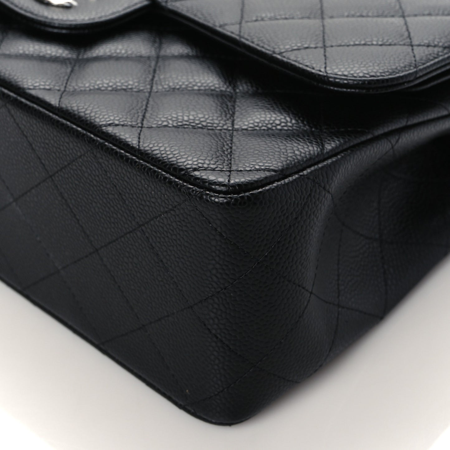 Caviar Quilted Jumbo Double Flap Black