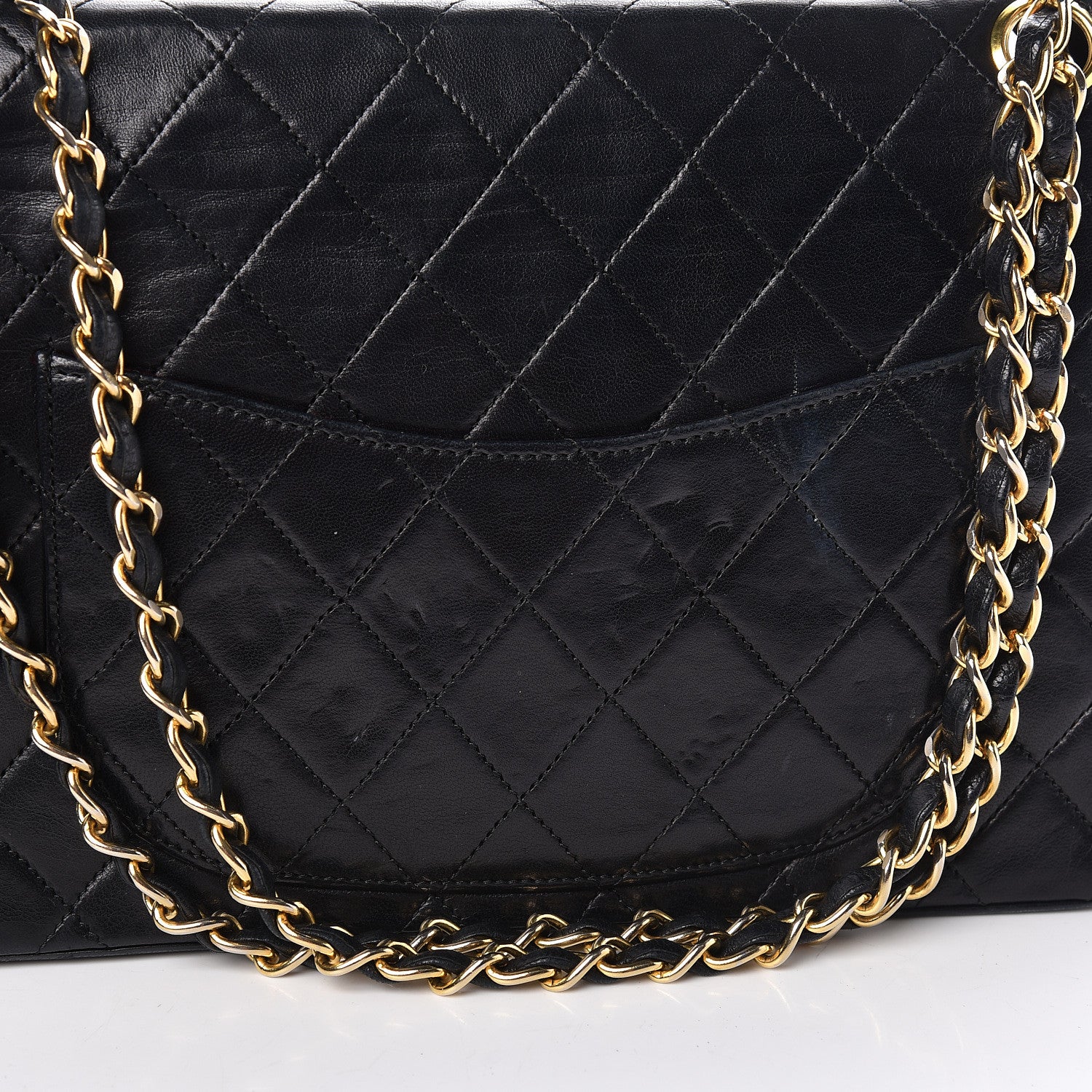 Chanel Lambskin Quilted Medium Double Flap Black 16 of 17