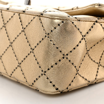 Chanel Metallic Lambskin Quilted Mini Side Stitch Rectangular Flap Gold 10 of 11