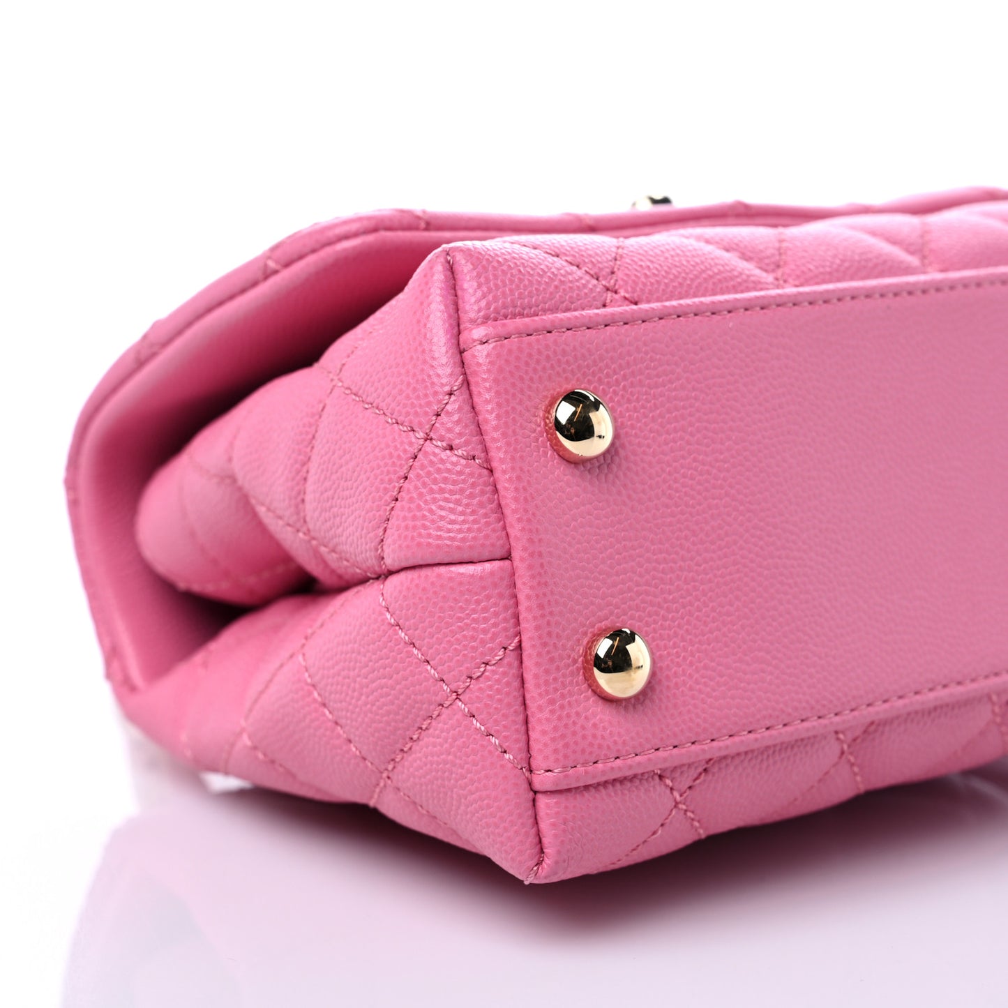 Caviar Quilted Lizard Embossed Extra Mini Coco Handle Flap Pink