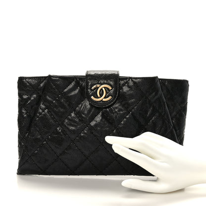 Chanel Caviar Quilted Coco Pleats Clutch Black 2 of 8