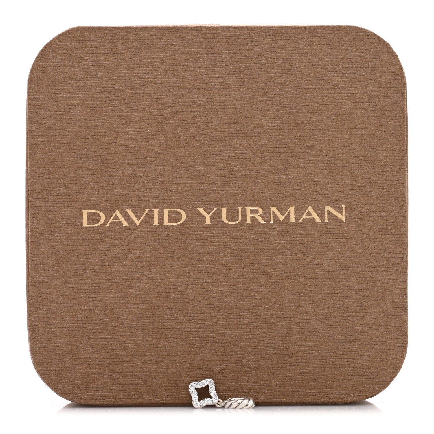 David Yurman Sterling Silver Diamond Micro Pave Quatrefoil Amulet Pendant 4 of 4