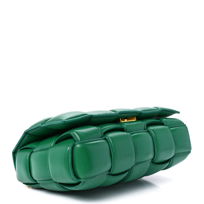 Bottega Veneta Lambskin Maxi Intreccio Padded Chain Cassette Crossbody Bag Racing Green 4 of 13