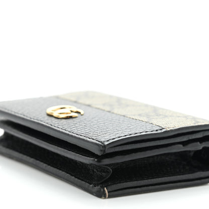 Gucci Dollar Calfskin GG Supreme Monogram GG Marmont Card Case Black Beige Ebony 10 of 10