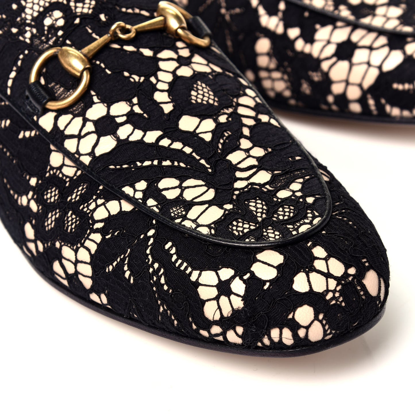 Lace Malaga Kid Womens Princetown Slippers 35 Black Skin Rose