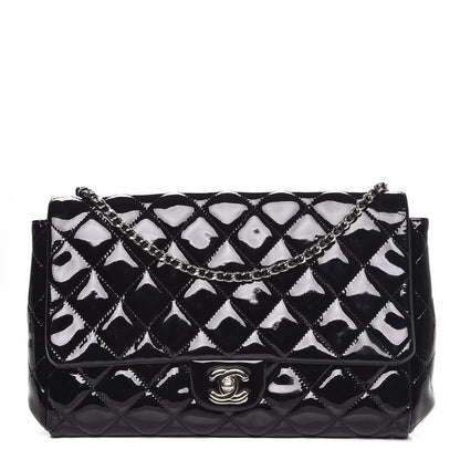 Chanel Patent Quilted Clutch with Chain Flap Black 1 of 7