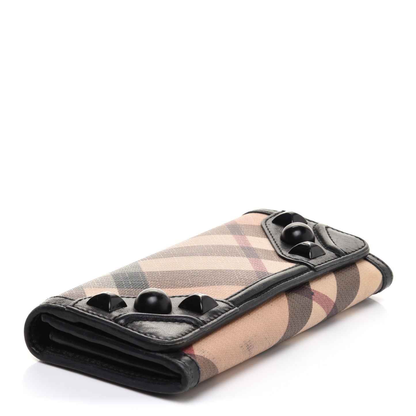 Nova Check Mega Stud Continental Wallet Black