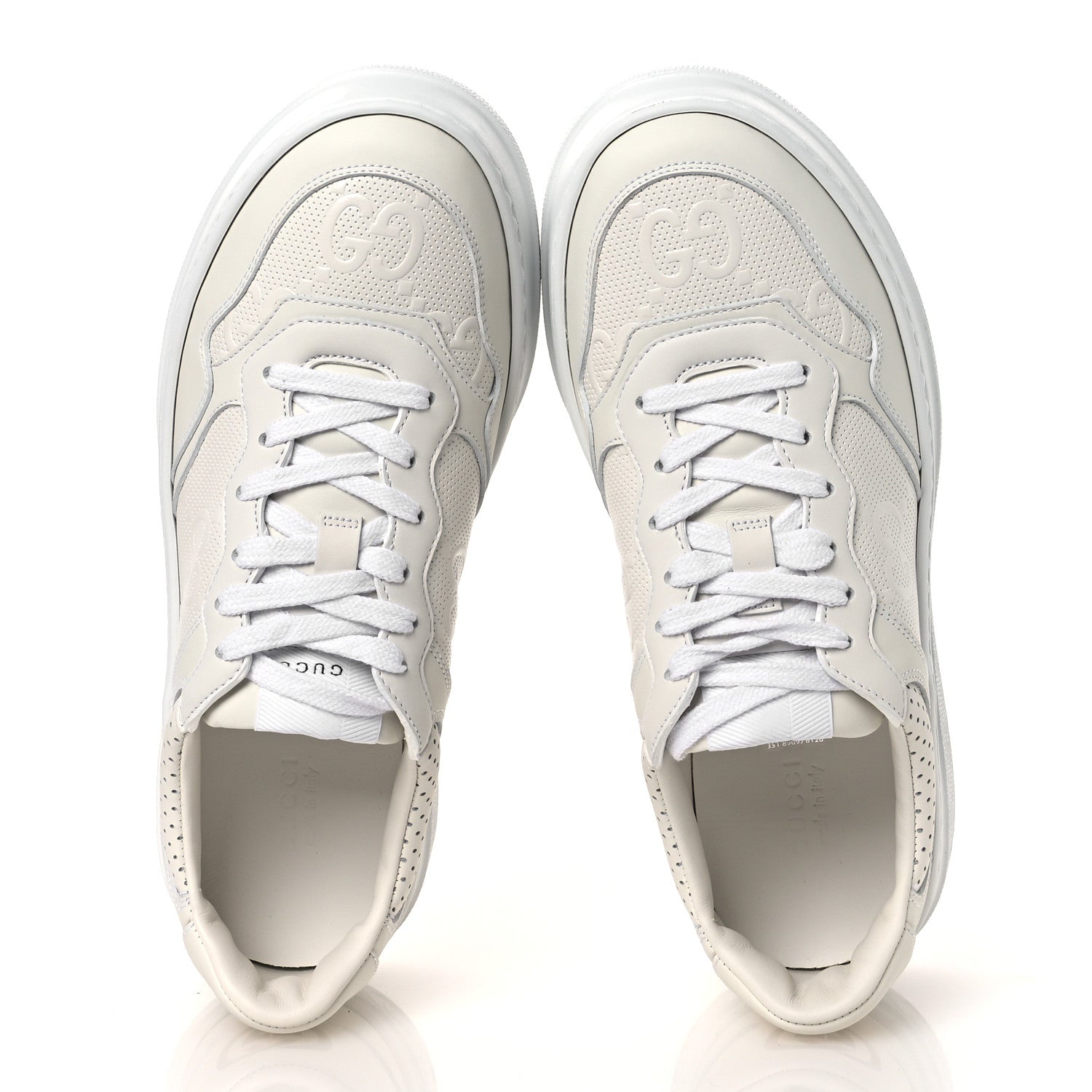 Gucci Calfskin GG Tennis Embossed Perforated Womens Platform 55mm