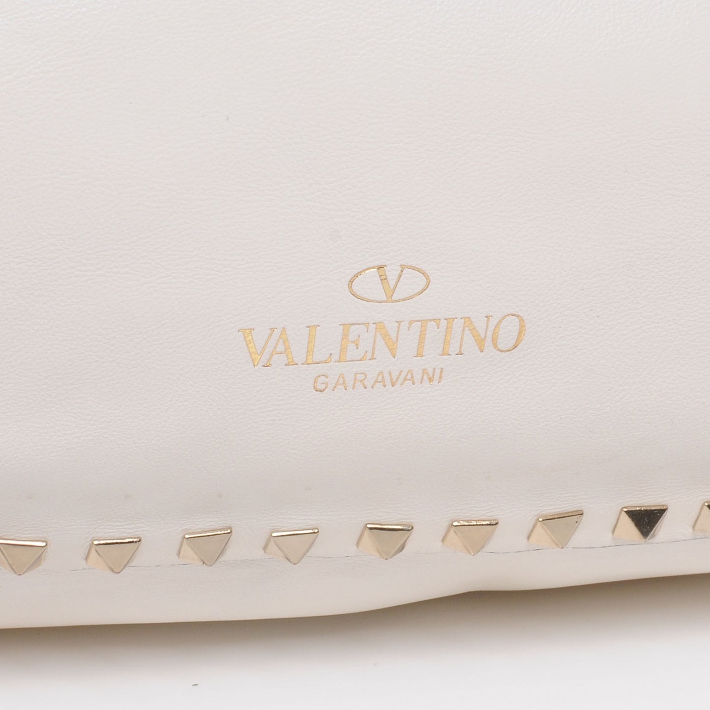 Leather Rockstud Tote White