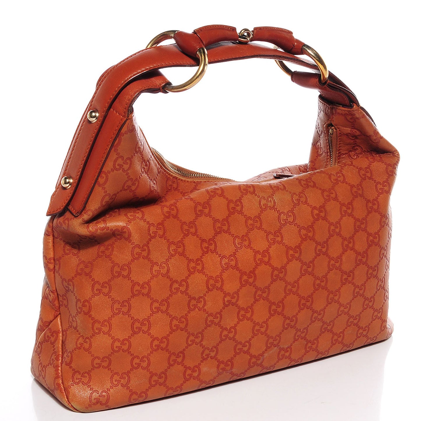 Guccissima Medium Horsebit Chain Hobo Saffron